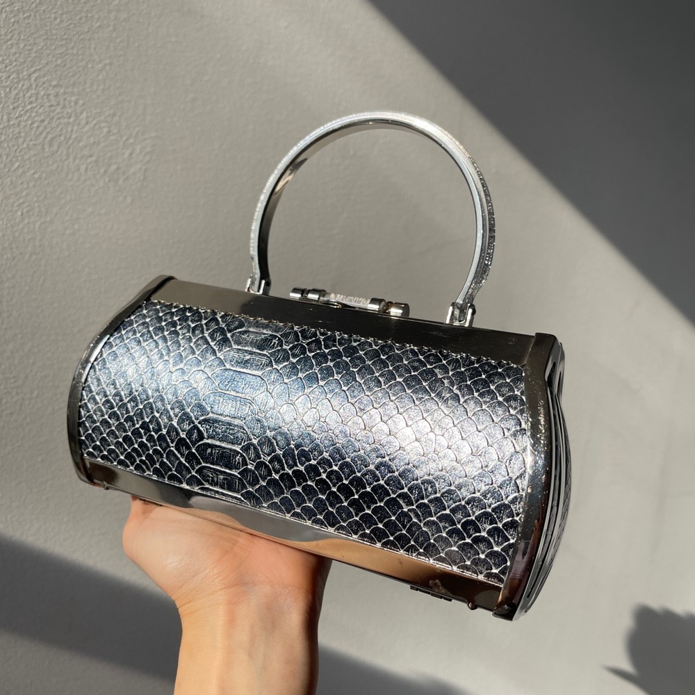 Vintage bag snake print silver style